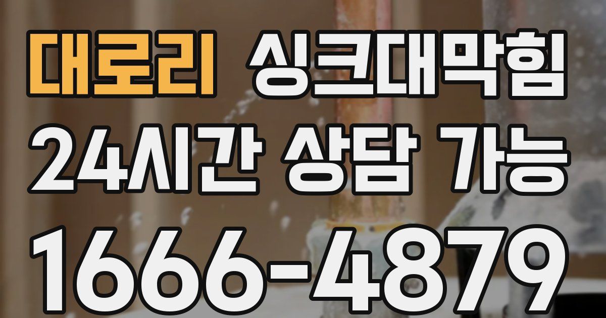 대로리 싱크대 뚫기