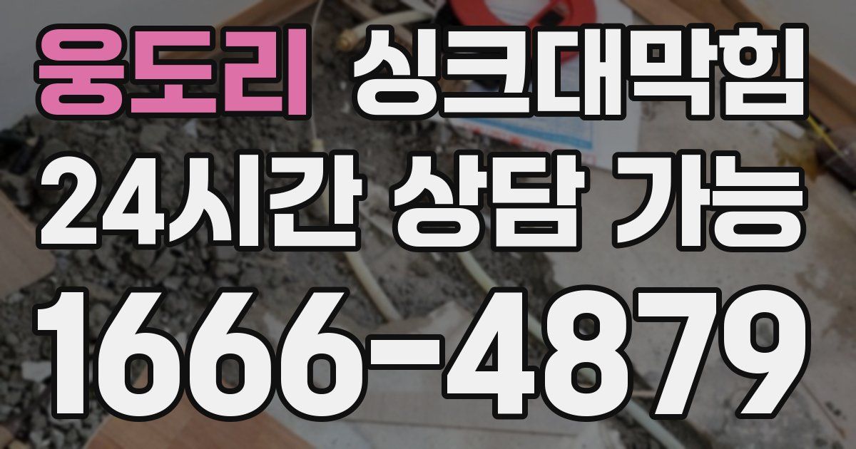 웅도리 싱크대 뚫기