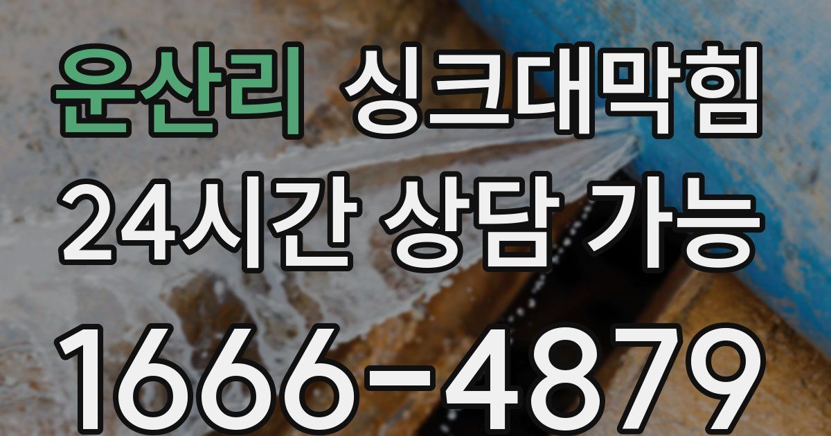 운산리 싱크대 뚫기