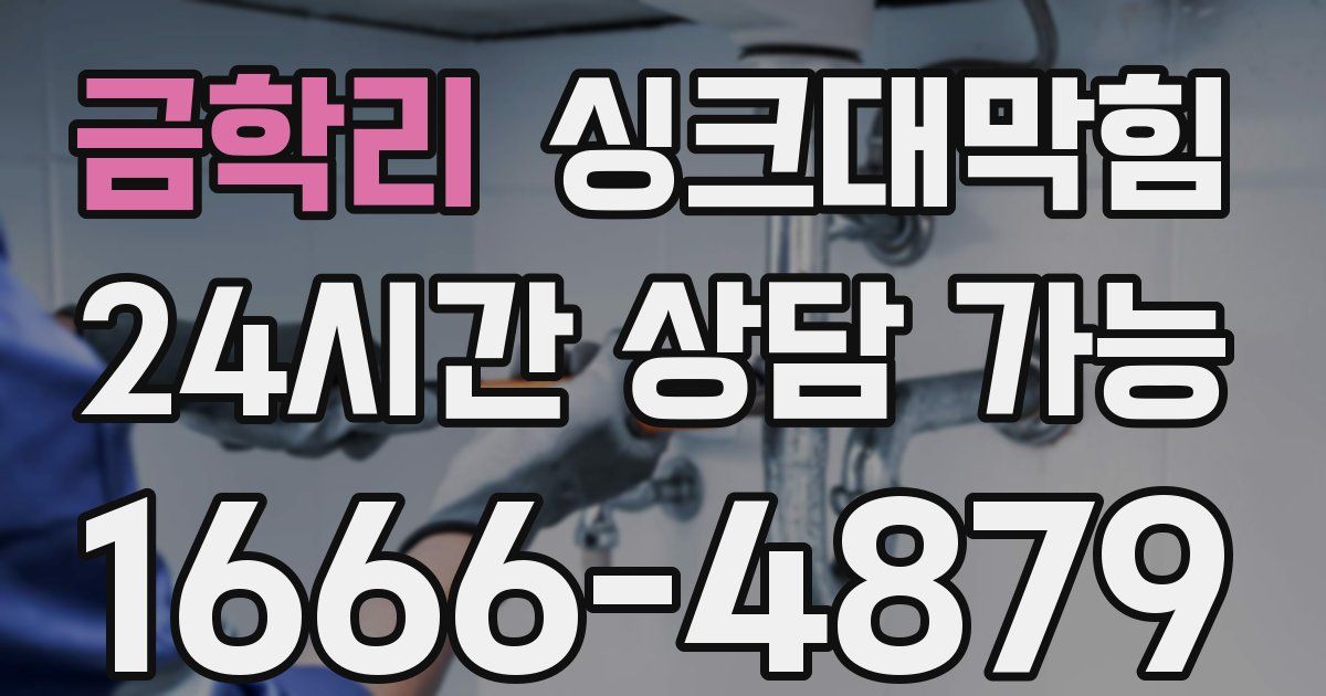 금학리 싱크대 뚫기