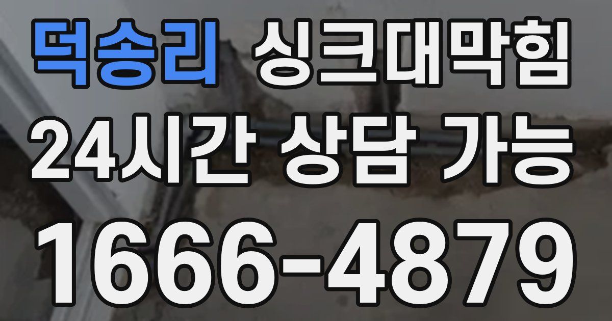 덕송리 싱크대 뚫기