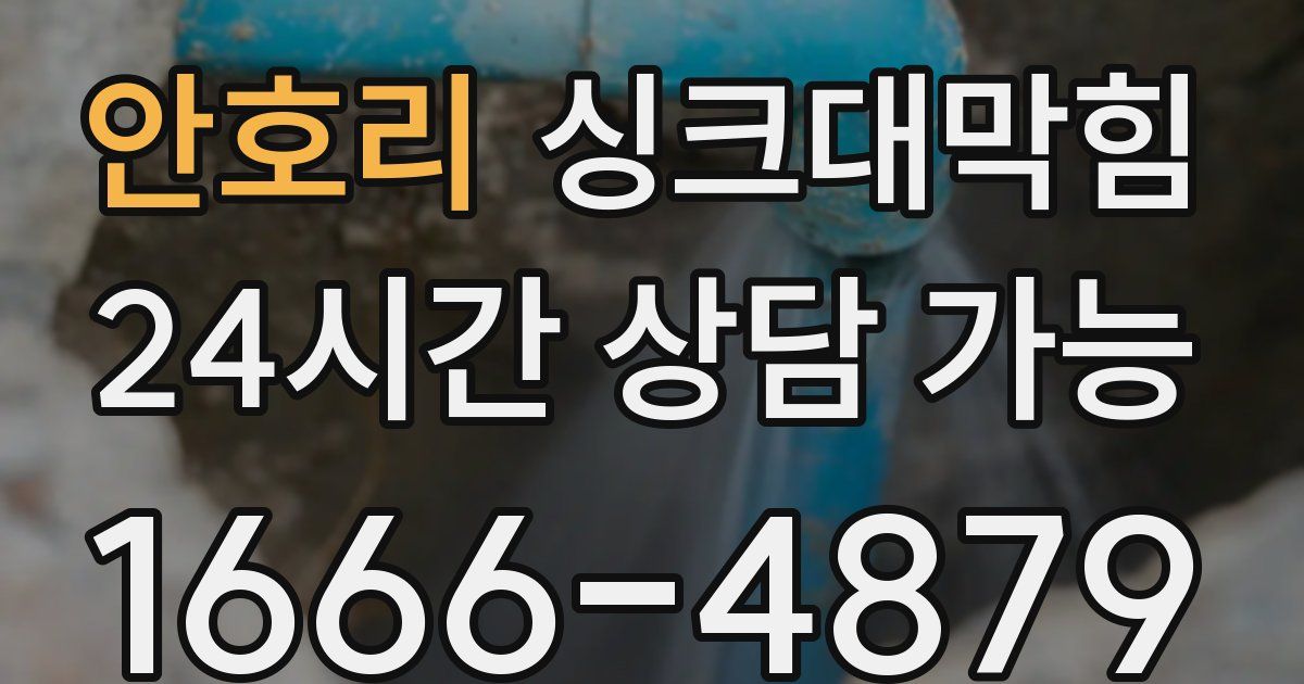 안호리 싱크대 뚫기