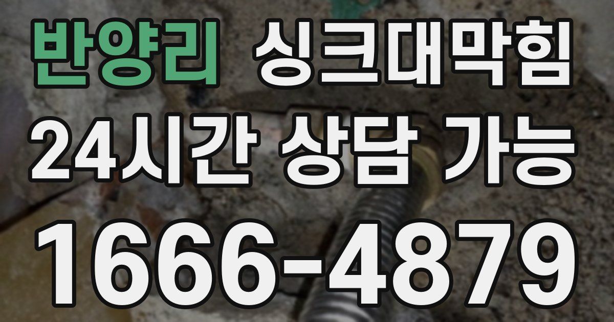 반양리 싱크대 뚫기