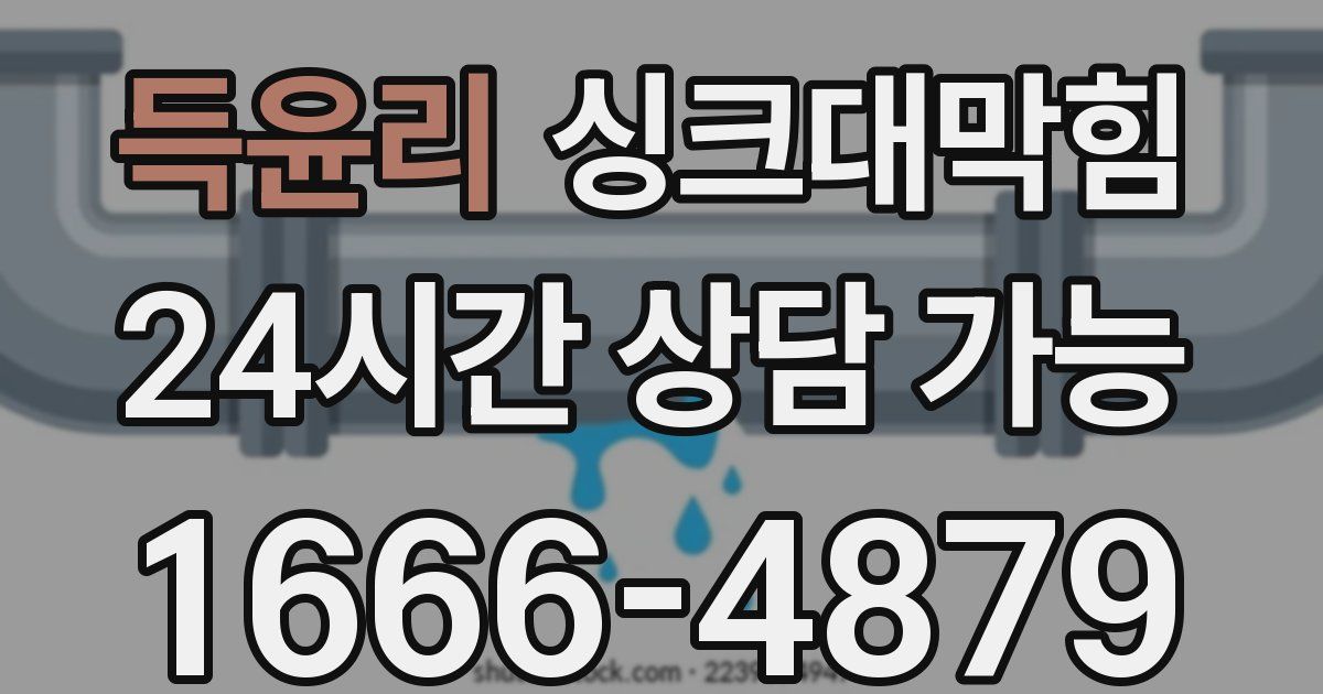 득윤리 싱크대 뚫기