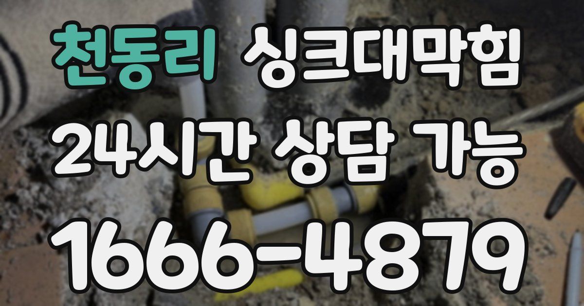 천동리 싱크대 뚫기