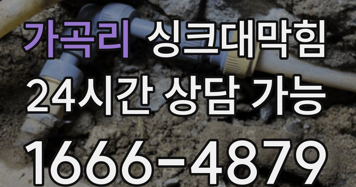 가곡리 싱크대 뚫기