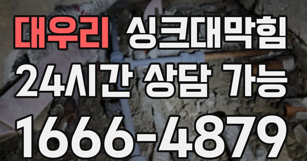 대우리 싱크대 뚫기