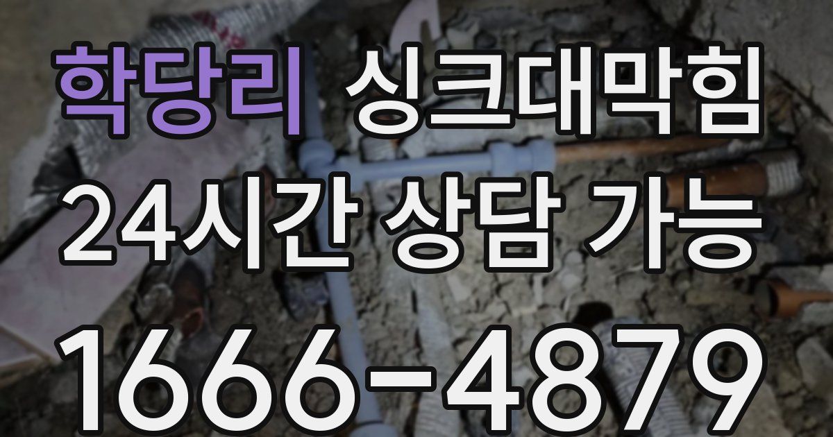 학당리 싱크대 뚫기