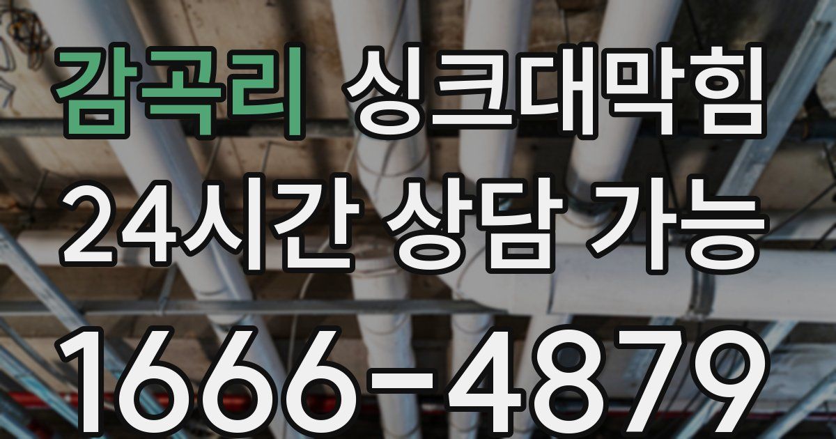 감곡리 싱크대 뚫기