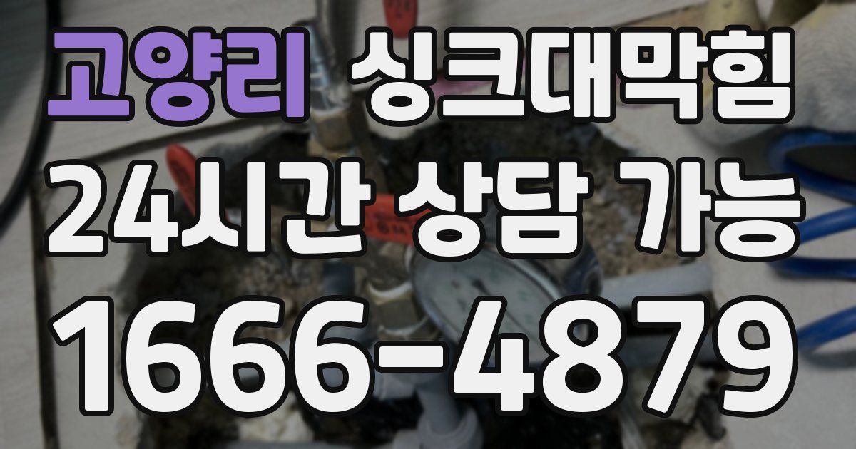 고양리 싱크대 뚫기