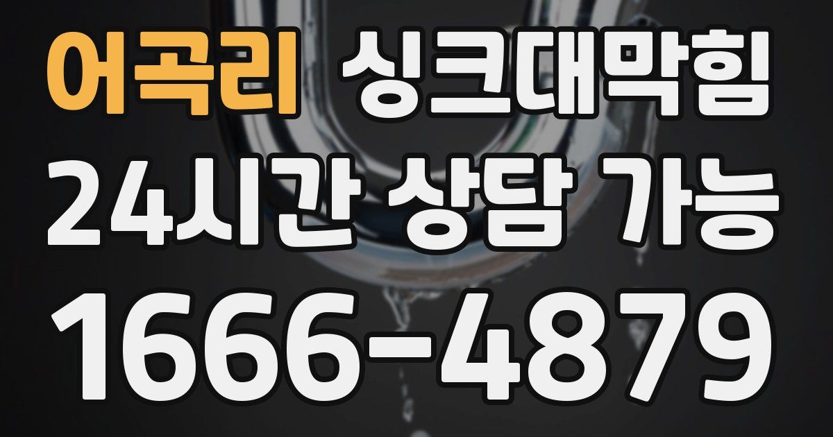 어곡리 싱크대 뚫기