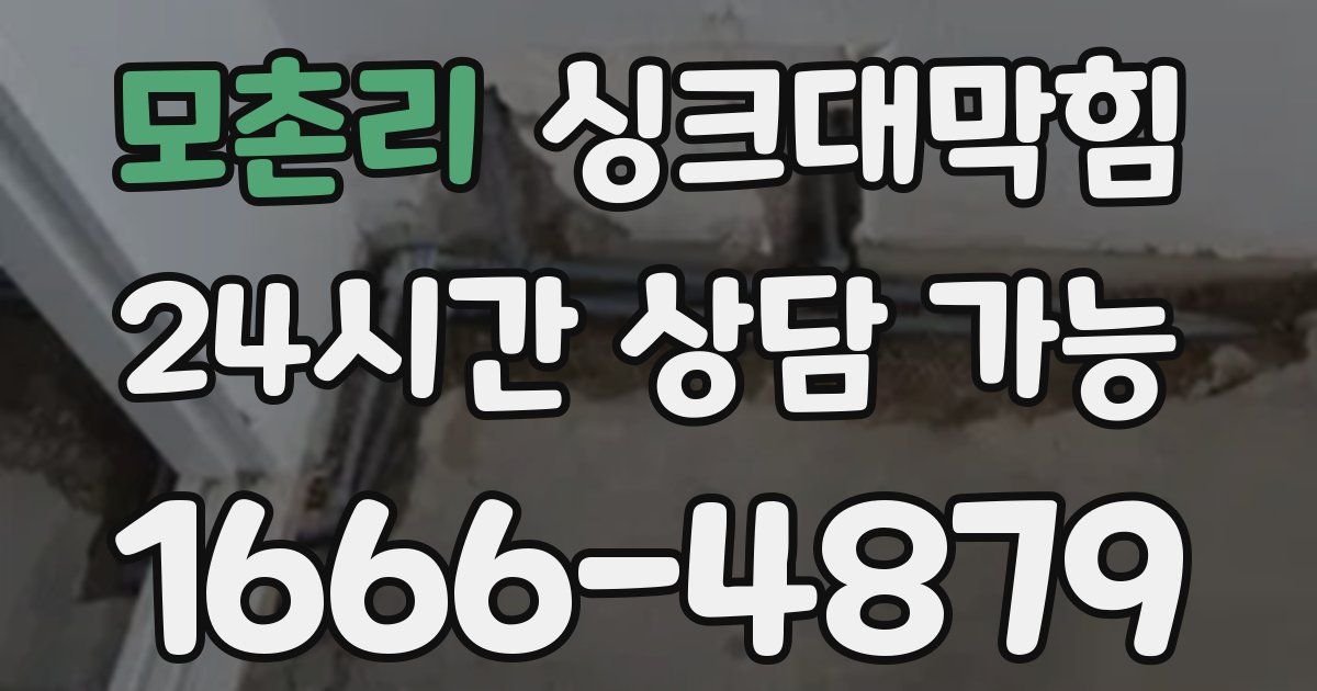 모촌리 싱크대 뚫기