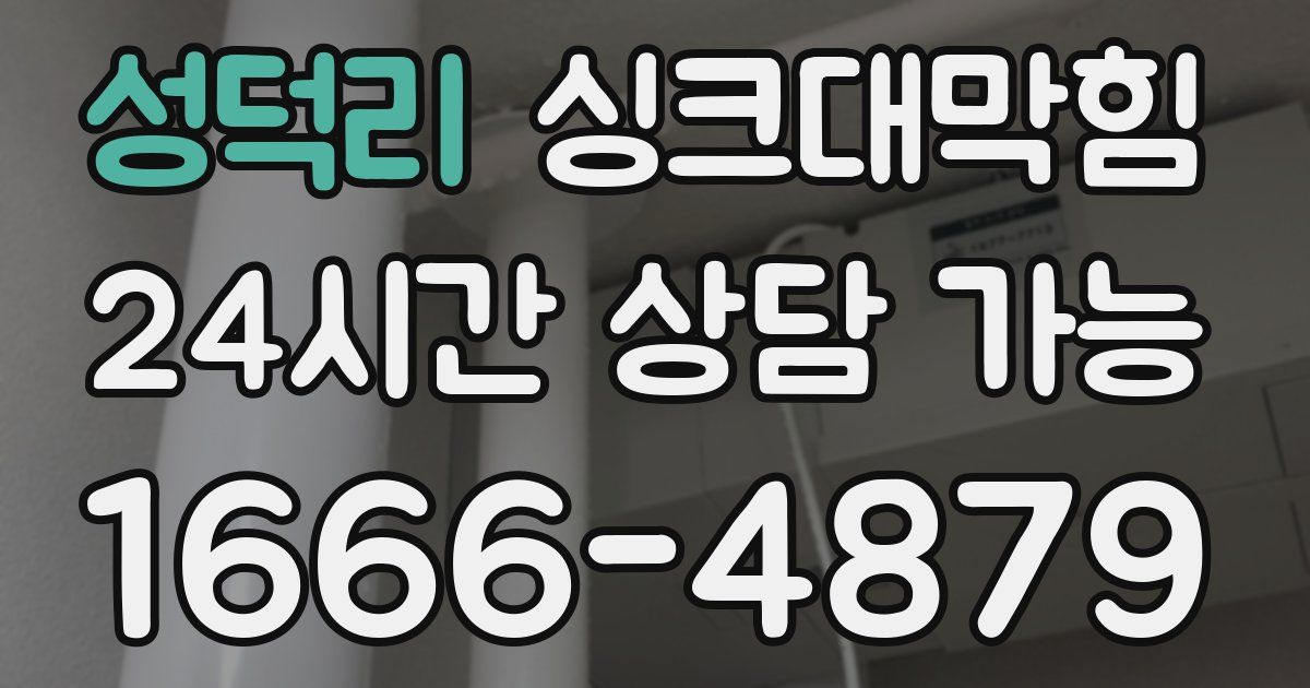 성덕리 싱크대 뚫기