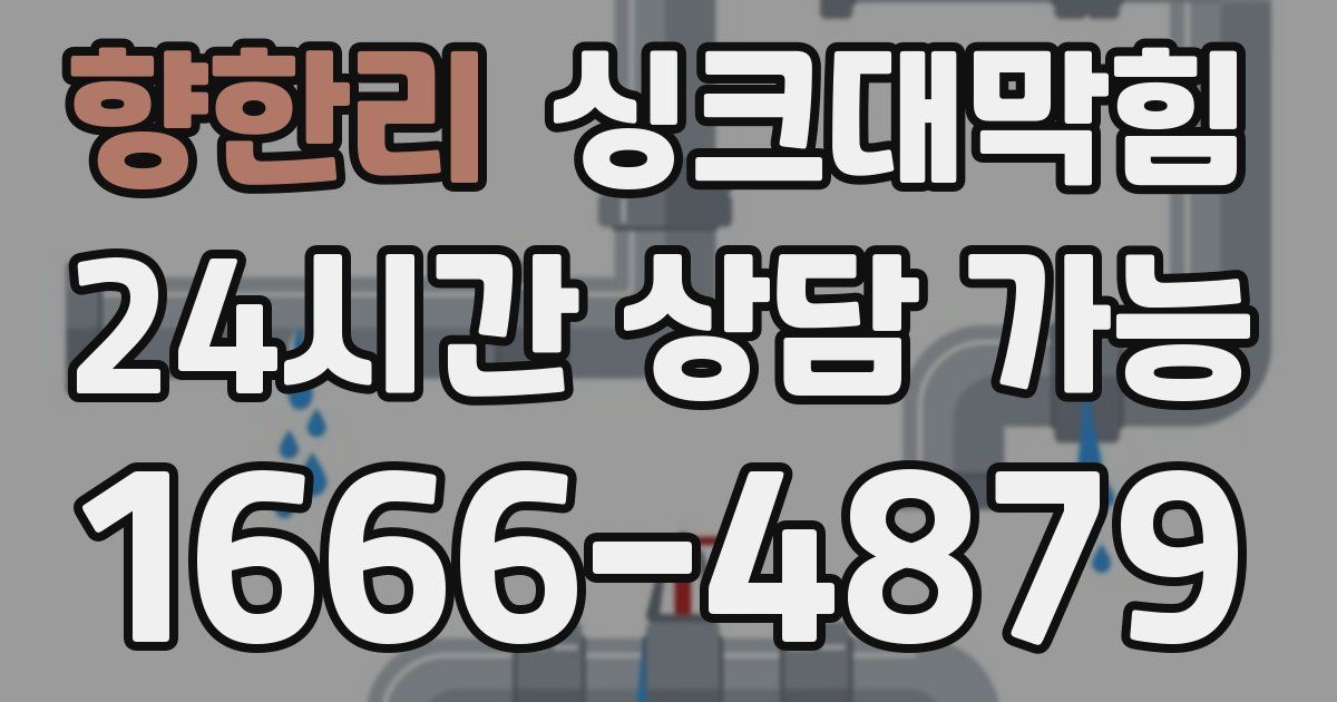 향한리 싱크대 뚫기