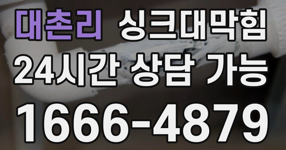 대촌리 싱크대 뚫기