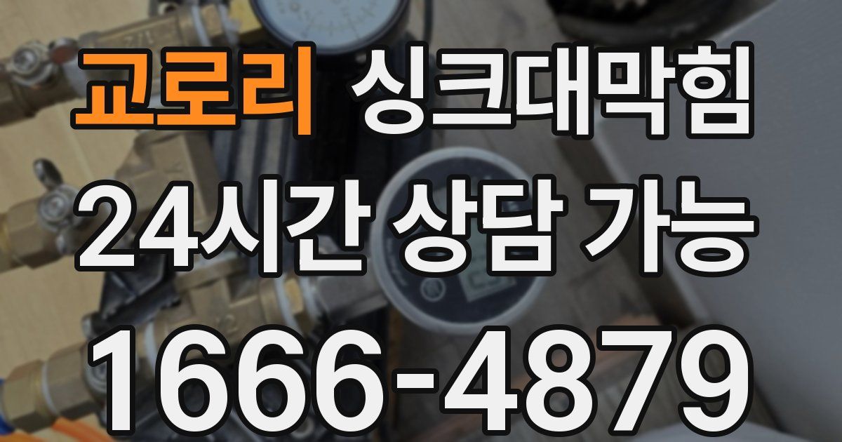 교로리 싱크대 뚫기