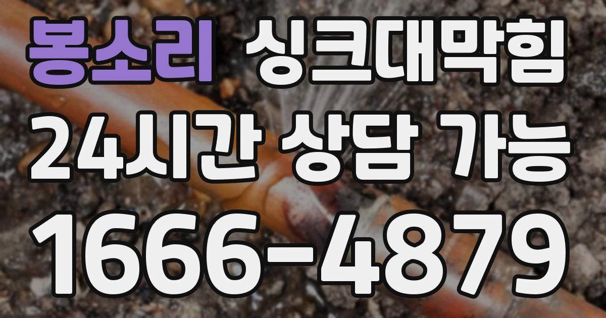 봉소리 싱크대 뚫기