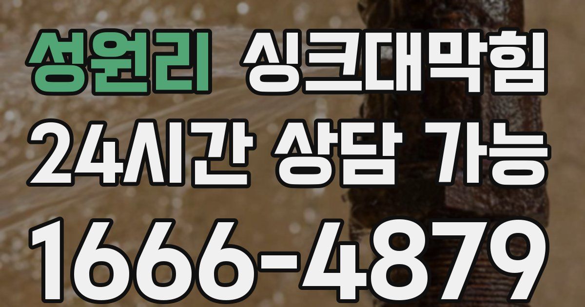 성원리 싱크대 뚫기