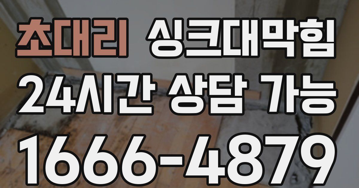 초대리 싱크대 뚫기