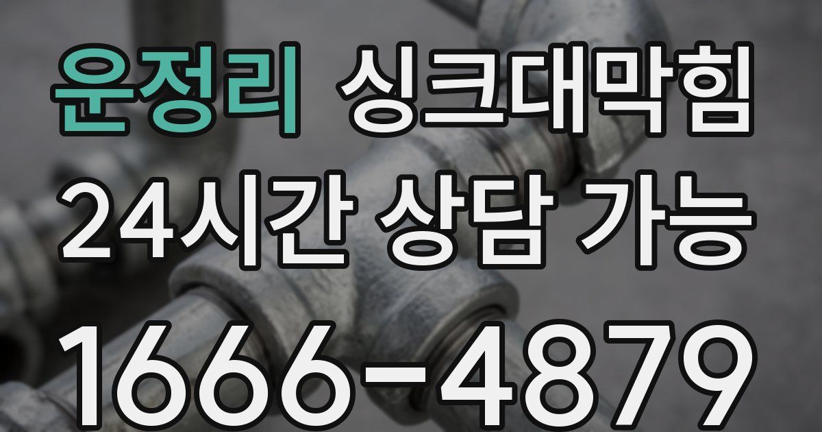 운정리 싱크대 뚫기