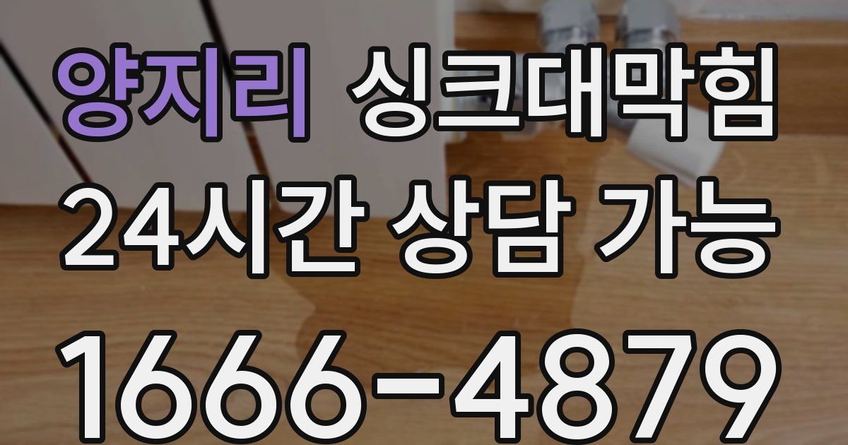 양지리 싱크대 뚫기