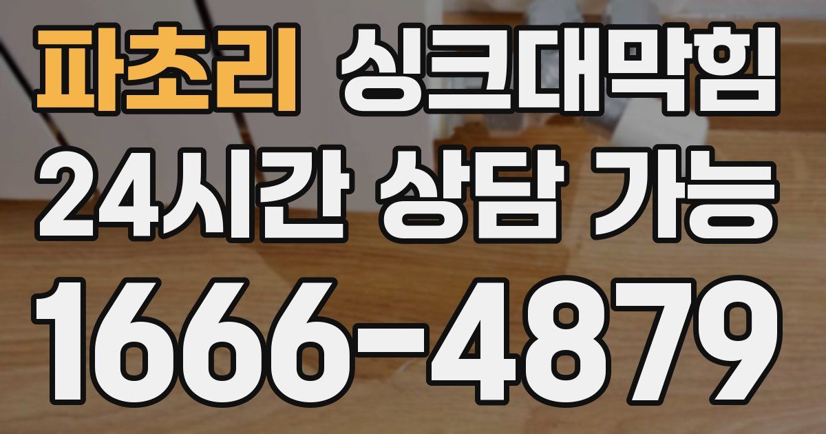 파초리 싱크대 뚫기