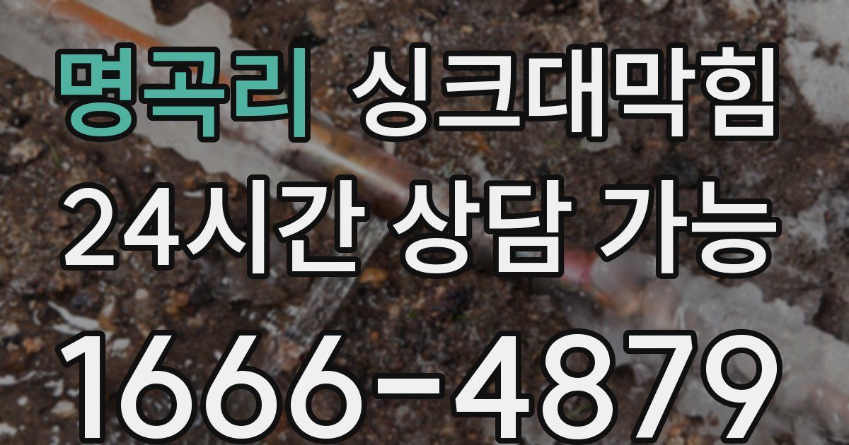 명곡리 싱크대 뚫기