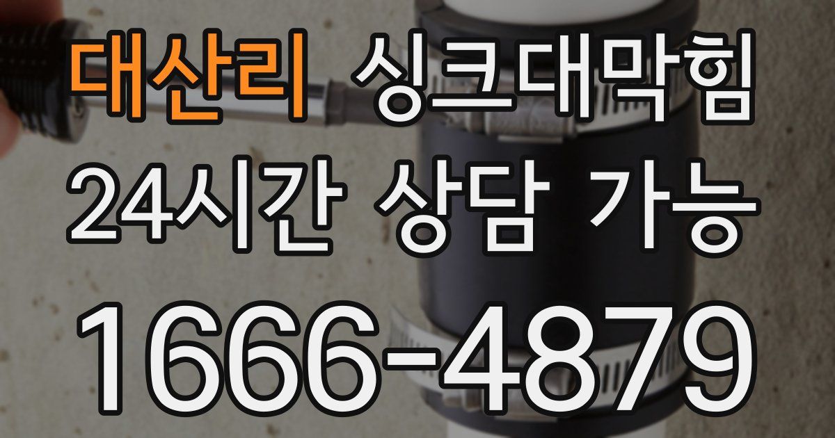 대산리 싱크대 뚫기