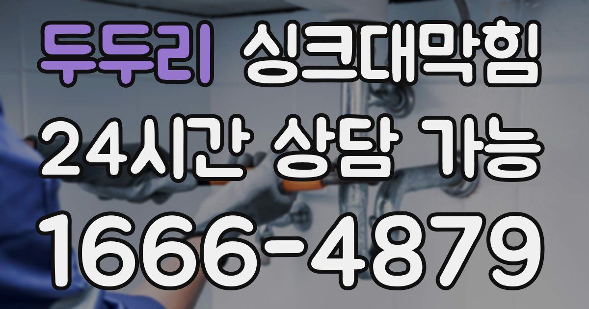 두두리 싱크대 뚫기