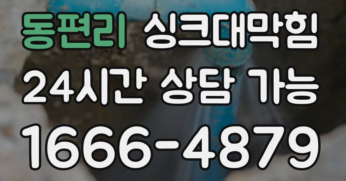 동편리 싱크대 뚫기