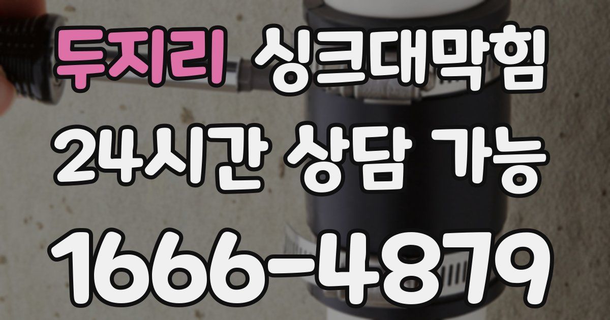 두지리 싱크대 뚫기