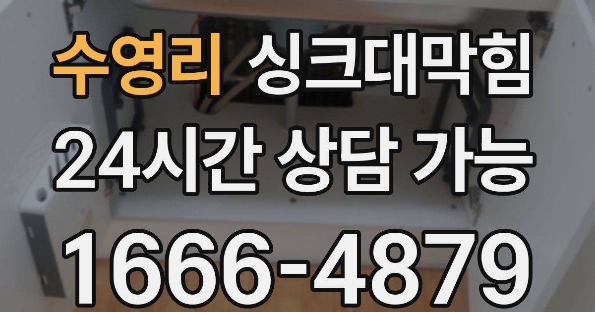 수영리 싱크대 뚫기