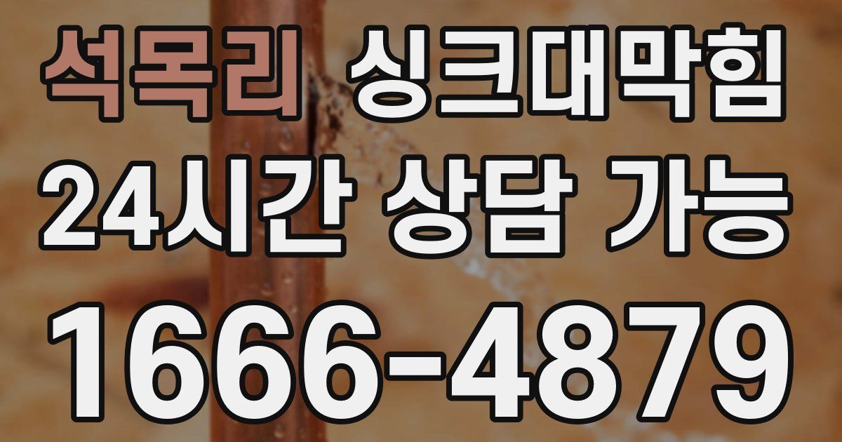 석목리 싱크대 뚫기