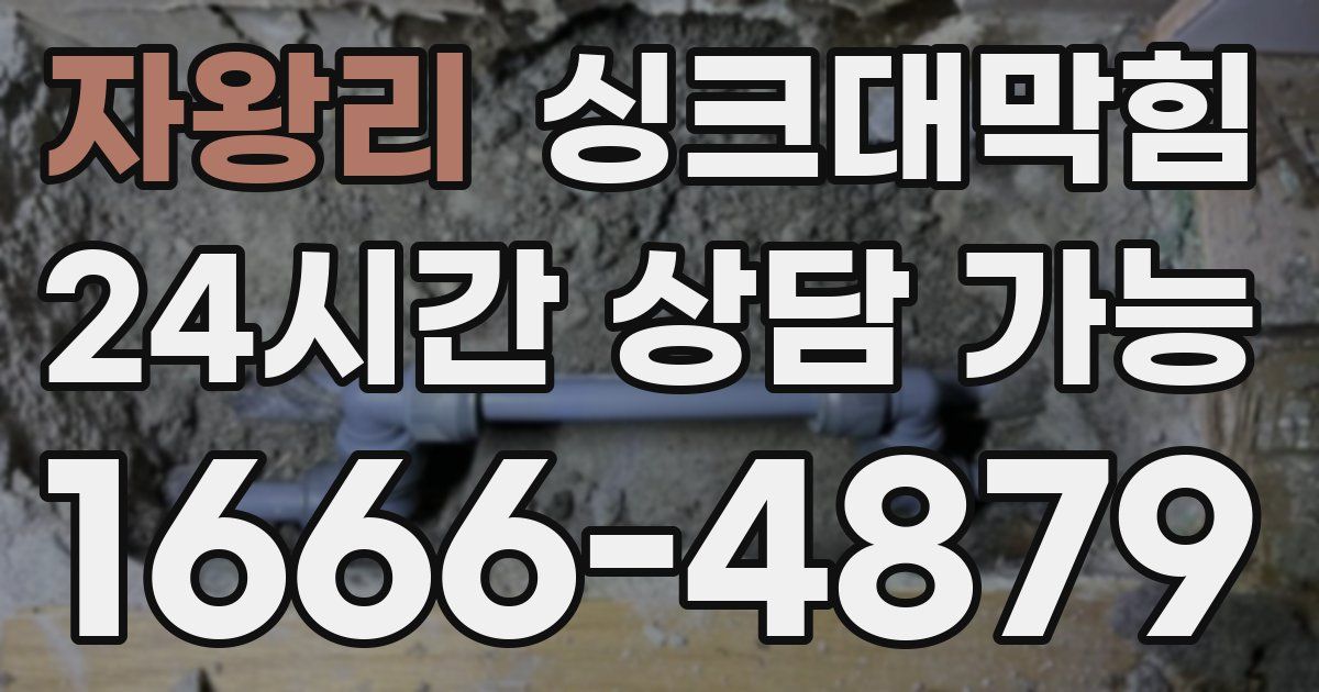 자왕리 싱크대 뚫기