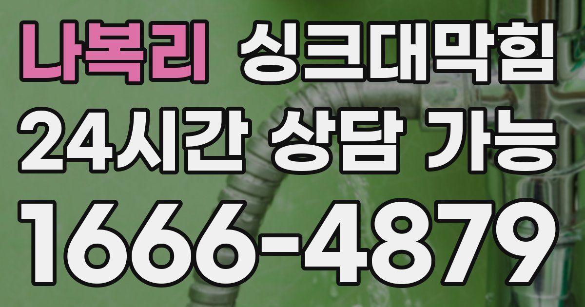나복리 싱크대 뚫기