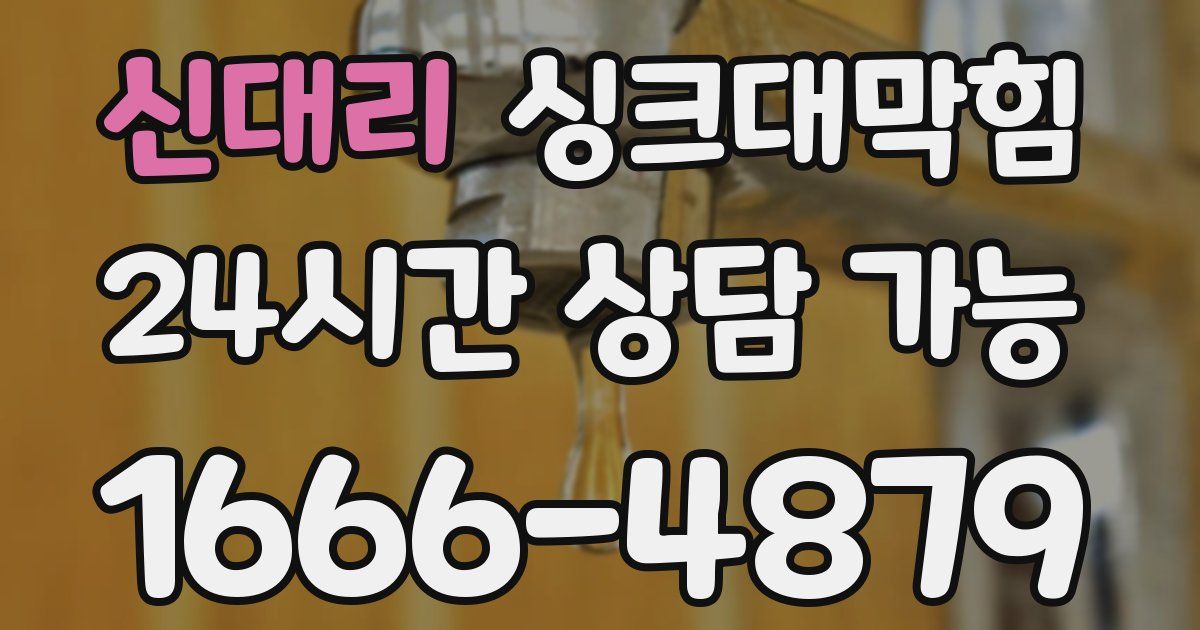 신대리 싱크대 뚫기