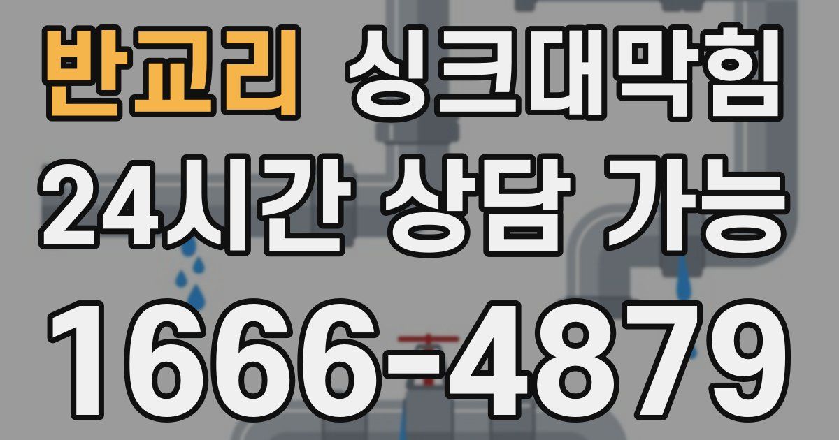 반교리 싱크대 뚫기