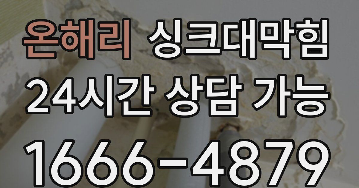 온해리 싱크대 뚫기