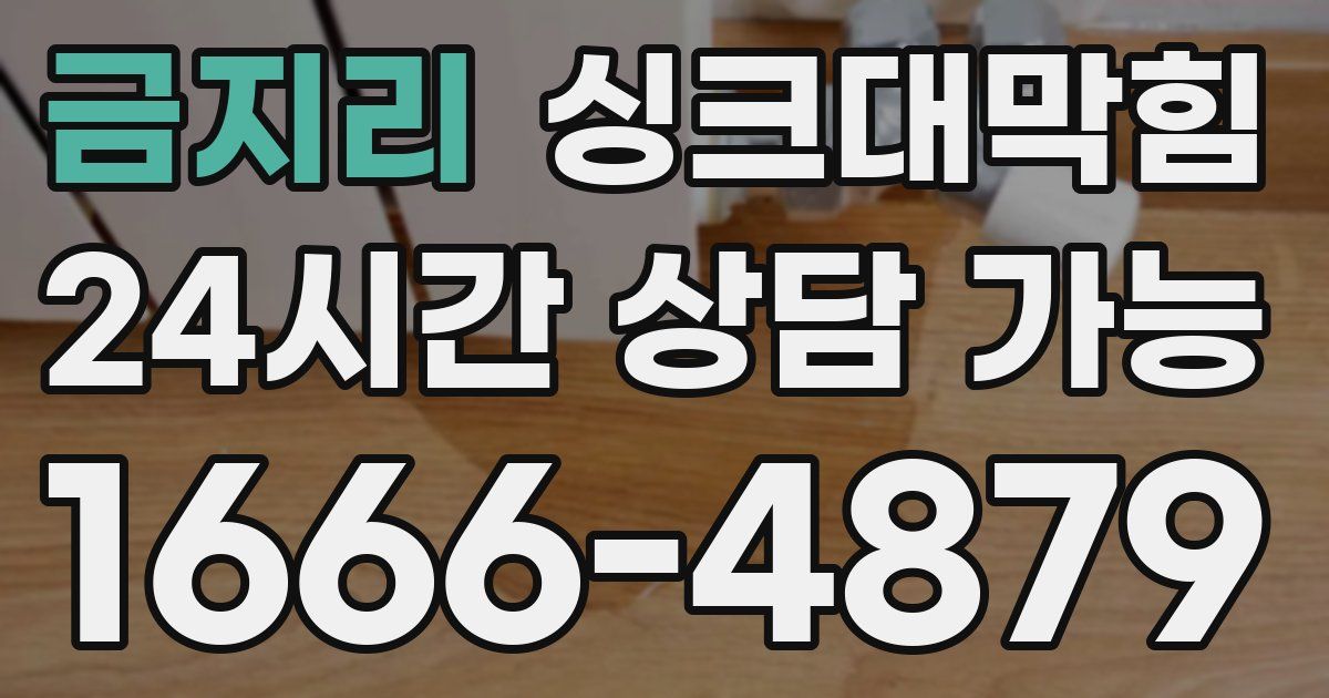 금지리 싱크대 뚫기