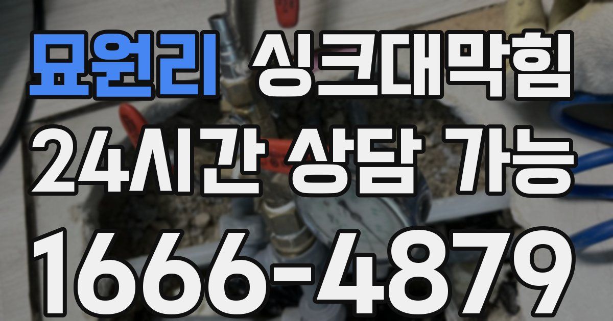 묘원리 싱크대 뚫기