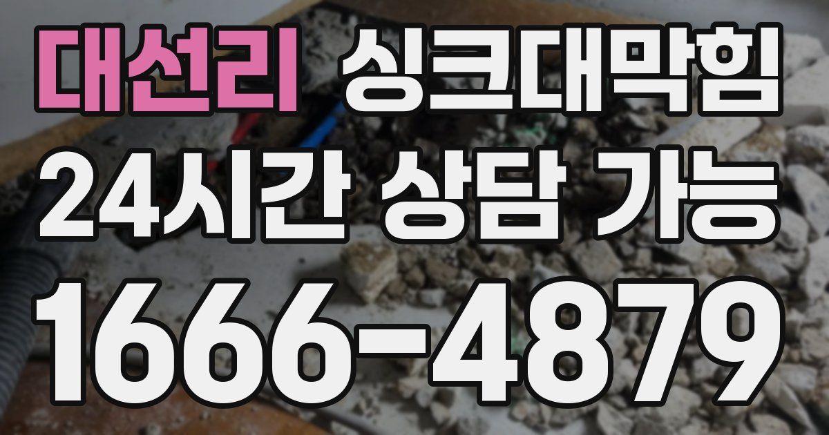 대선리 싱크대 뚫기