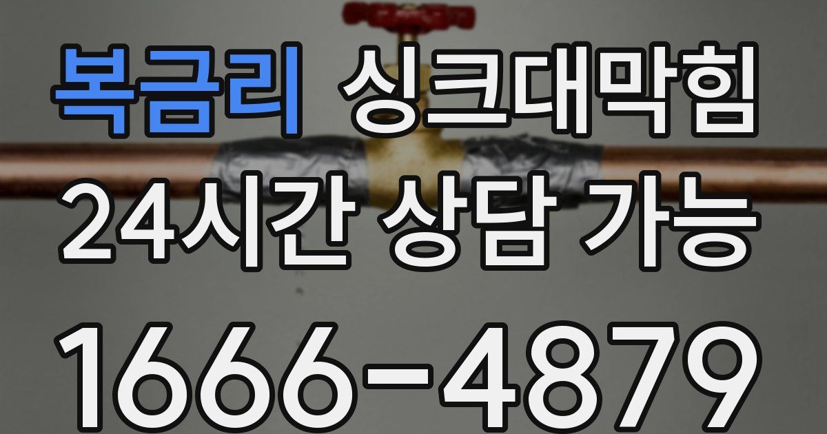 복금리 싱크대 뚫기