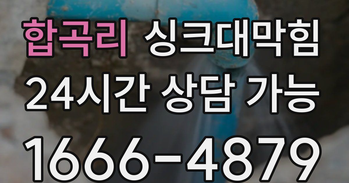 합곡리 싱크대 뚫기