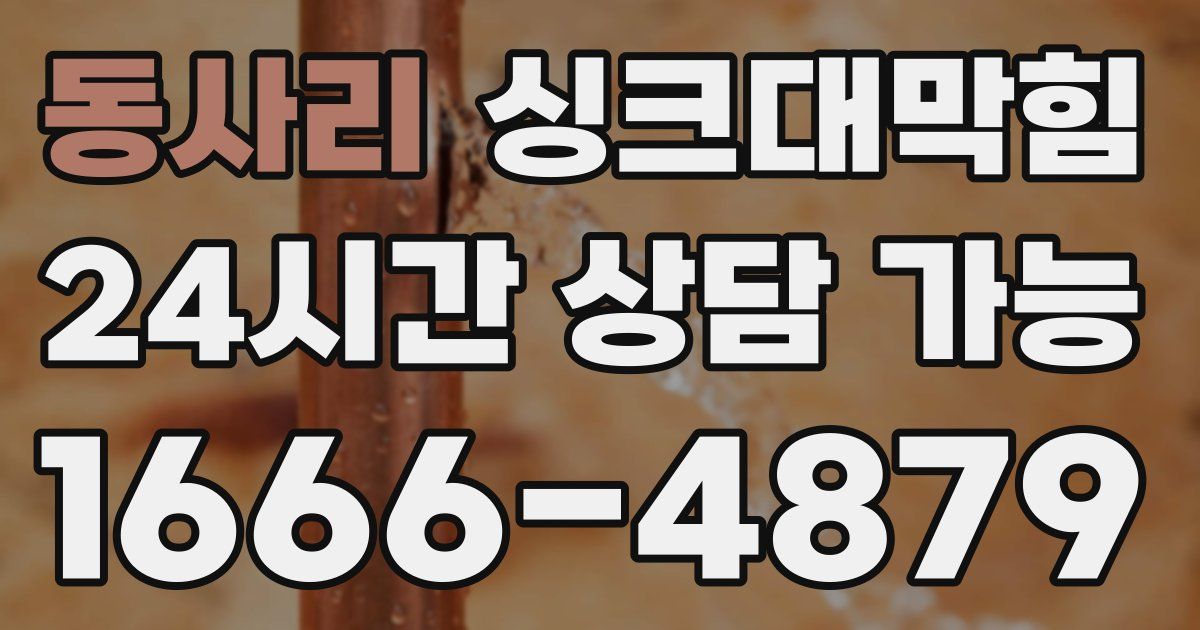 동사리 싱크대 뚫기