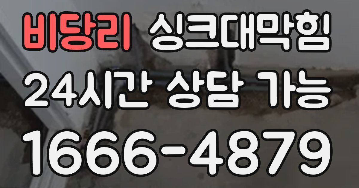 비당리 싱크대 뚫기