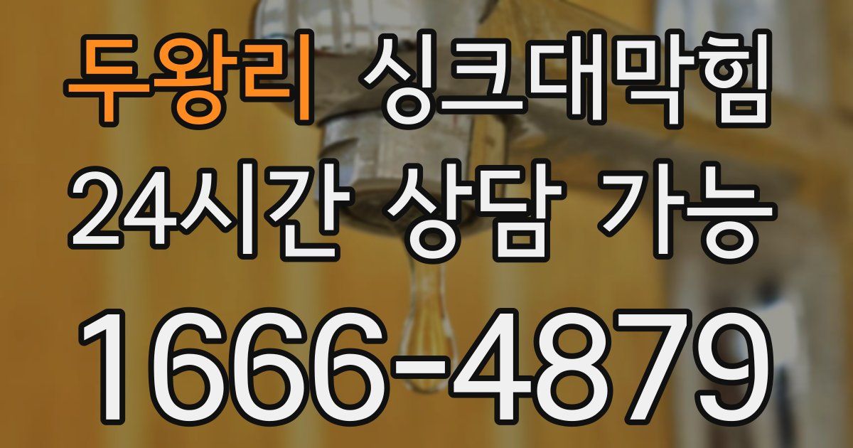 두왕리 싱크대 뚫기
