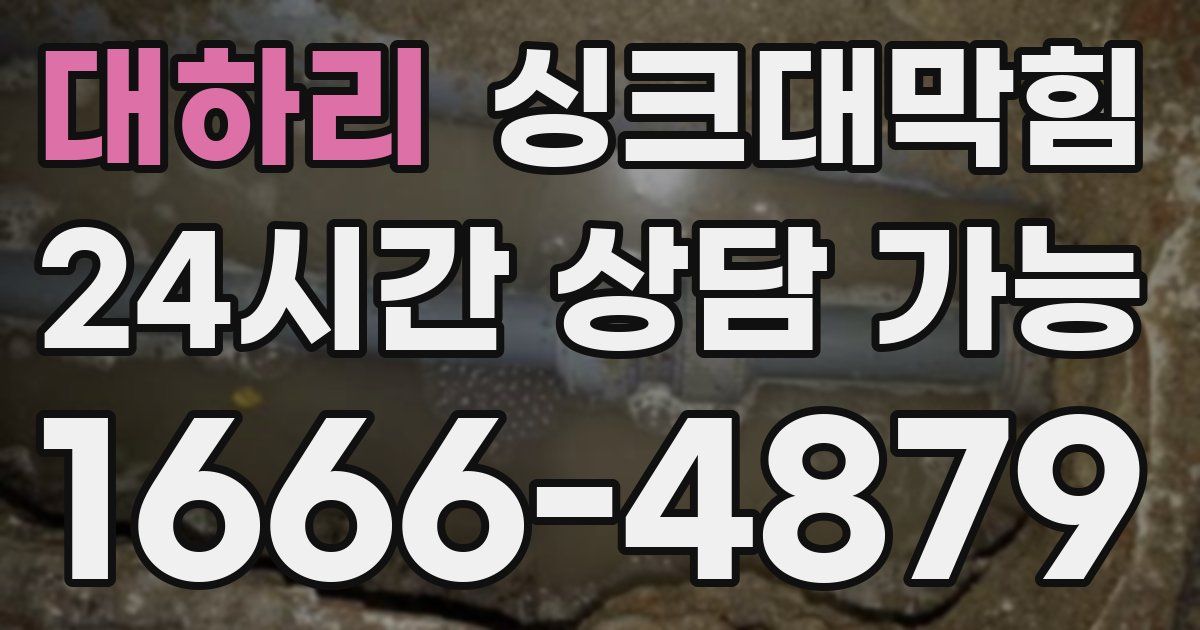 대하리 싱크대 뚫기