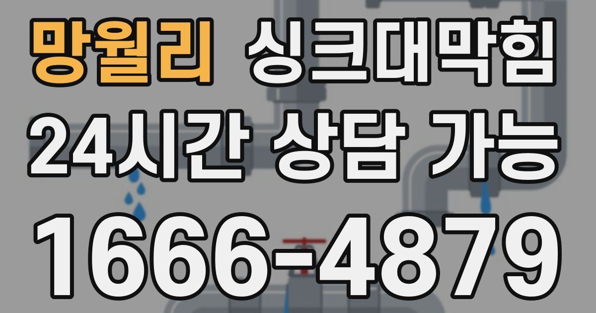 망월리 싱크대 뚫기