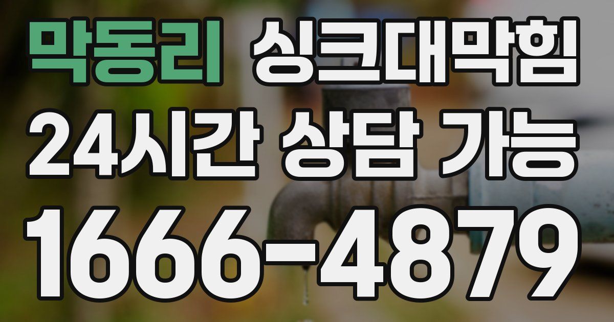 막동리 싱크대 뚫기