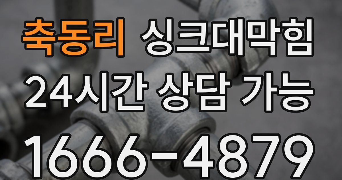 축동리 싱크대 뚫기